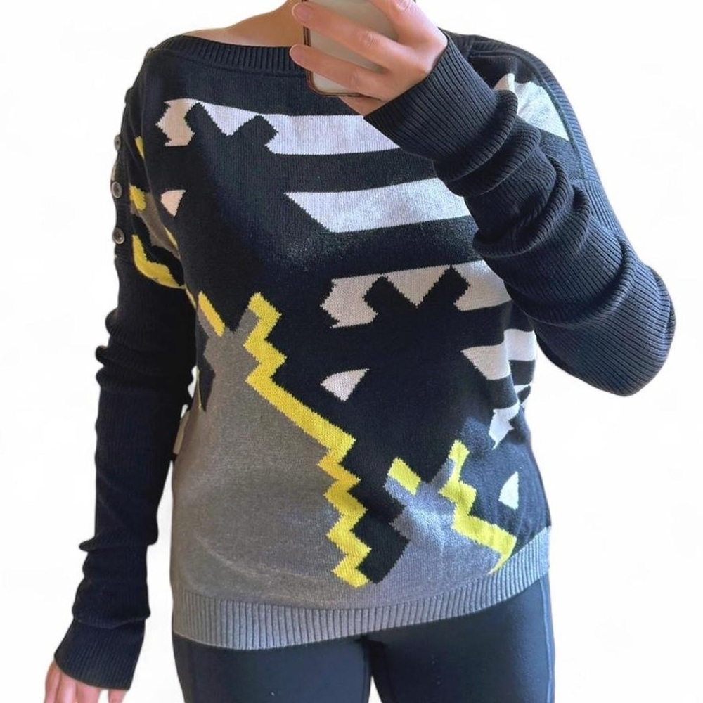 L.A.M.B. Y2K Era Black and Yellow Sweater